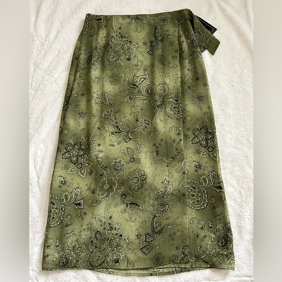 Laura Scott vintage skirt set, sleeveless top & faux wrap midi skirt, sz 8p NWT - Picture 3 of 12